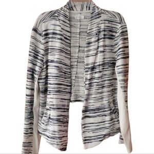 LOFT Lou & Grey Striped Sweater Open Cardigan in Cream &‎ Black Size XL
